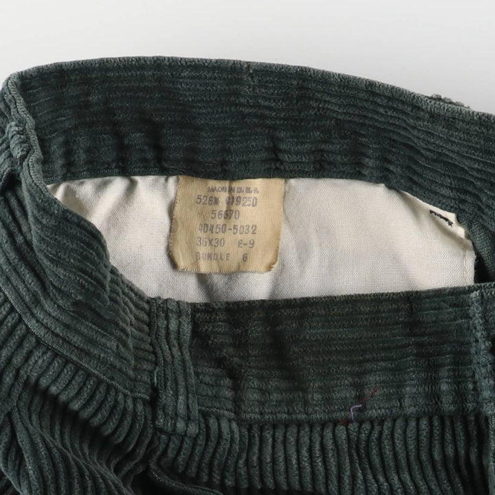 90'S Dockers Two-pleat Corduroy Pants, Made in USA, Men's, Size 36, Vintage unclear green type Vintage Second Hand