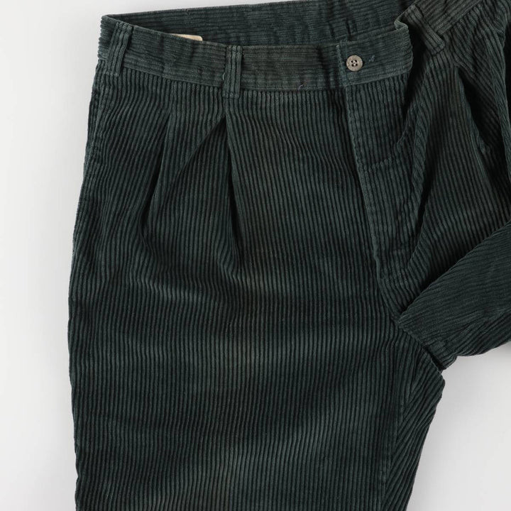 90'S Dockers Two-pleat Corduroy Pants, Made in USA, Men's, Size 36, Vintage unclear green type Vintage Second Hand