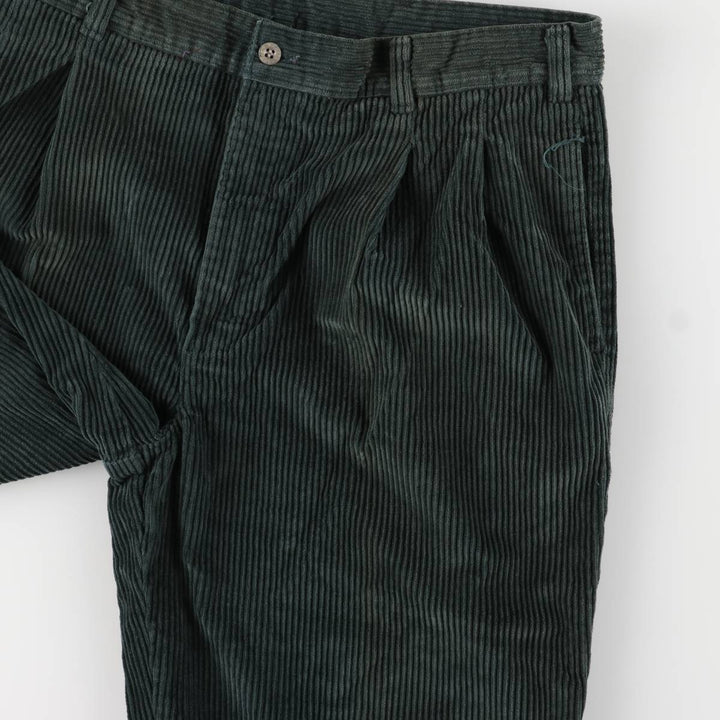 90'S Dockers Two-pleat Corduroy Pants, Made in USA, Men's, Size 36, Vintage unclear green type Vintage Second Hand