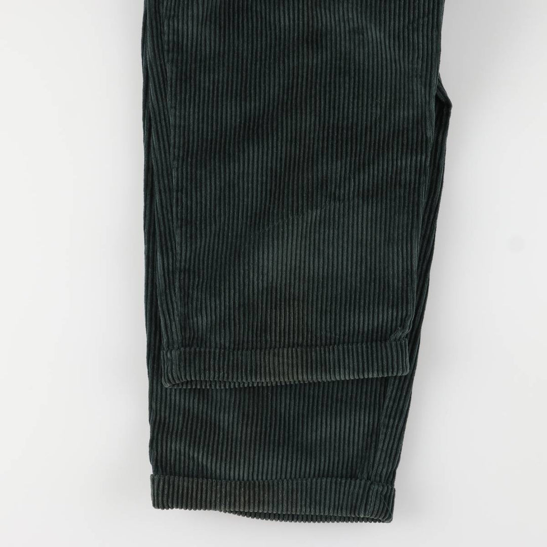 90'S Dockers Two-pleat Corduroy Pants, Made in USA, Men's, Size 36, Vintage unclear green type Vintage Second Hand
