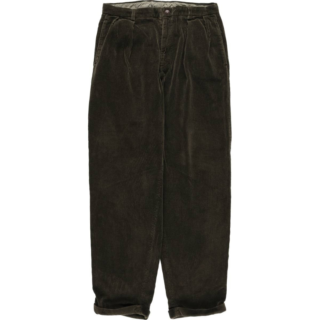 90'S NAUTICA Two-pleat Corduroy Pants for Men, W34, Vintage cotton Khaki type Vintage Second Hand