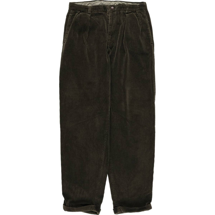 90'S NAUTICA Two-pleat Corduroy Pants for Men, W34, Vintage cotton Khaki type Vintage Second Hand