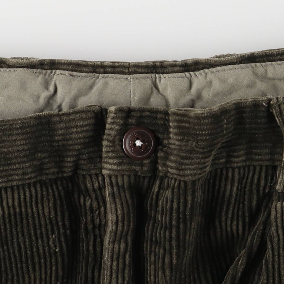 90'S NAUTICA Two-pleat Corduroy Pants for Men, W34, Vintage cotton Khaki type Vintage Second Hand