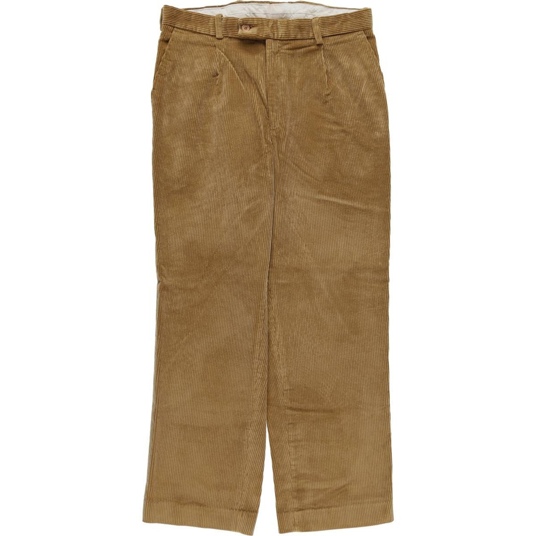 JAMES MEADE One-Tuck Corduroy Pants, Made in England, Men's, Size W34 cotton brown type Vintage Second Hand