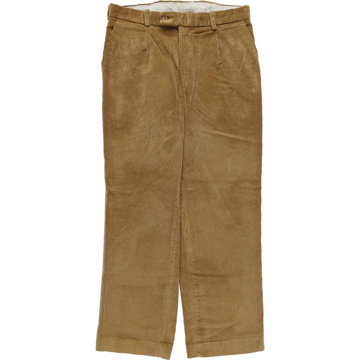 JAMES MEADE One-Tuck Corduroy Pants, Made in England, Men's, Size W34 cotton brown type Vintage Second Hand