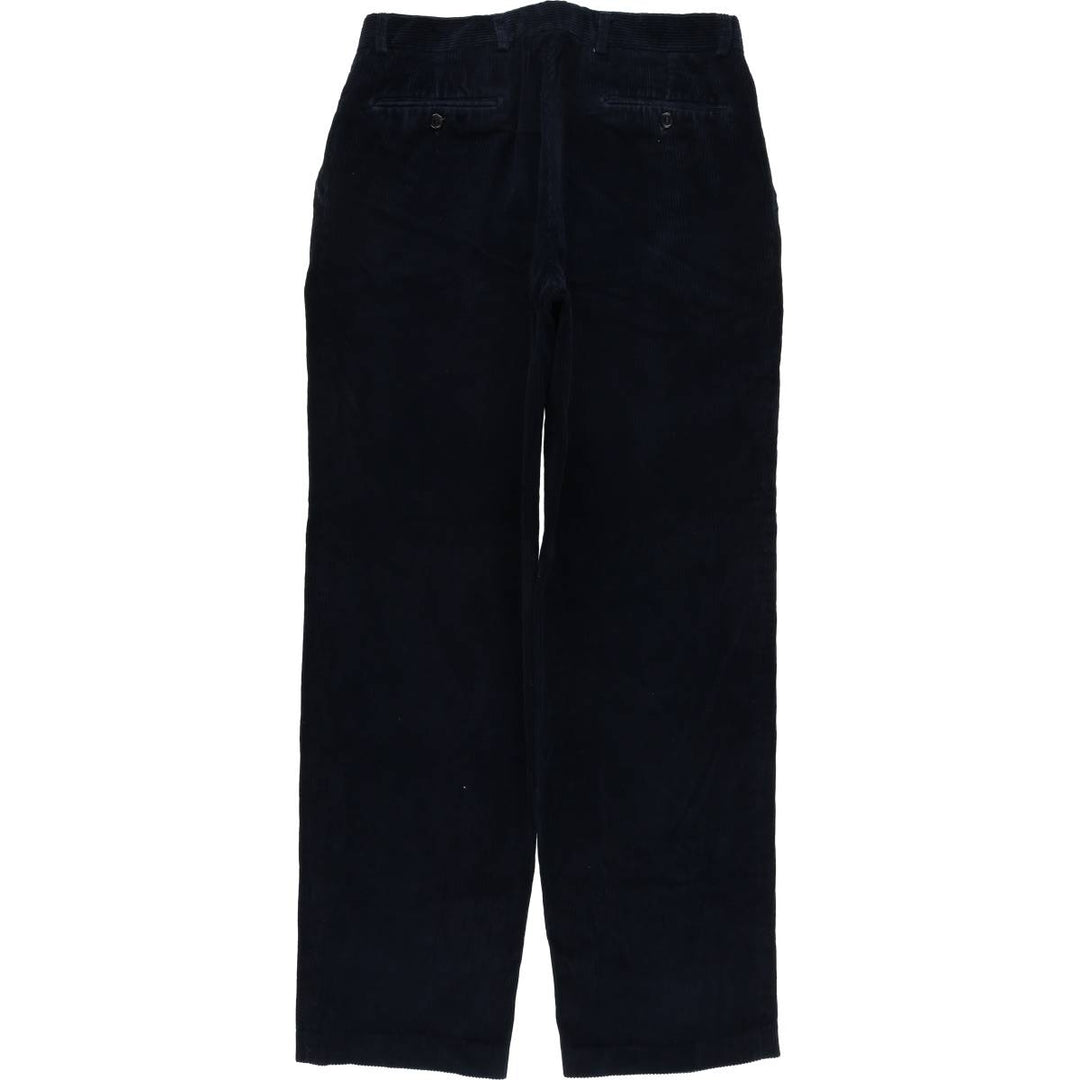 Tailor and Son Two-pleat Corduroy Pants, Made in Italy, Men's, Size W33 cotton navy blue type Vintage Second Hand