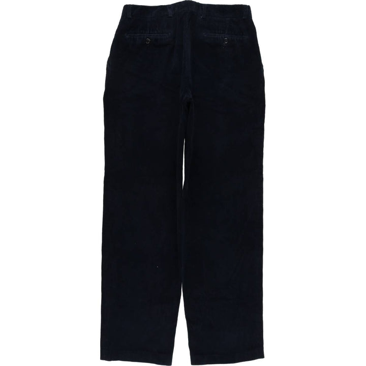 Tailor and Son Two-pleat Corduroy Pants, Made in Italy, Men's, Size W33 cotton navy blue type Vintage Second Hand