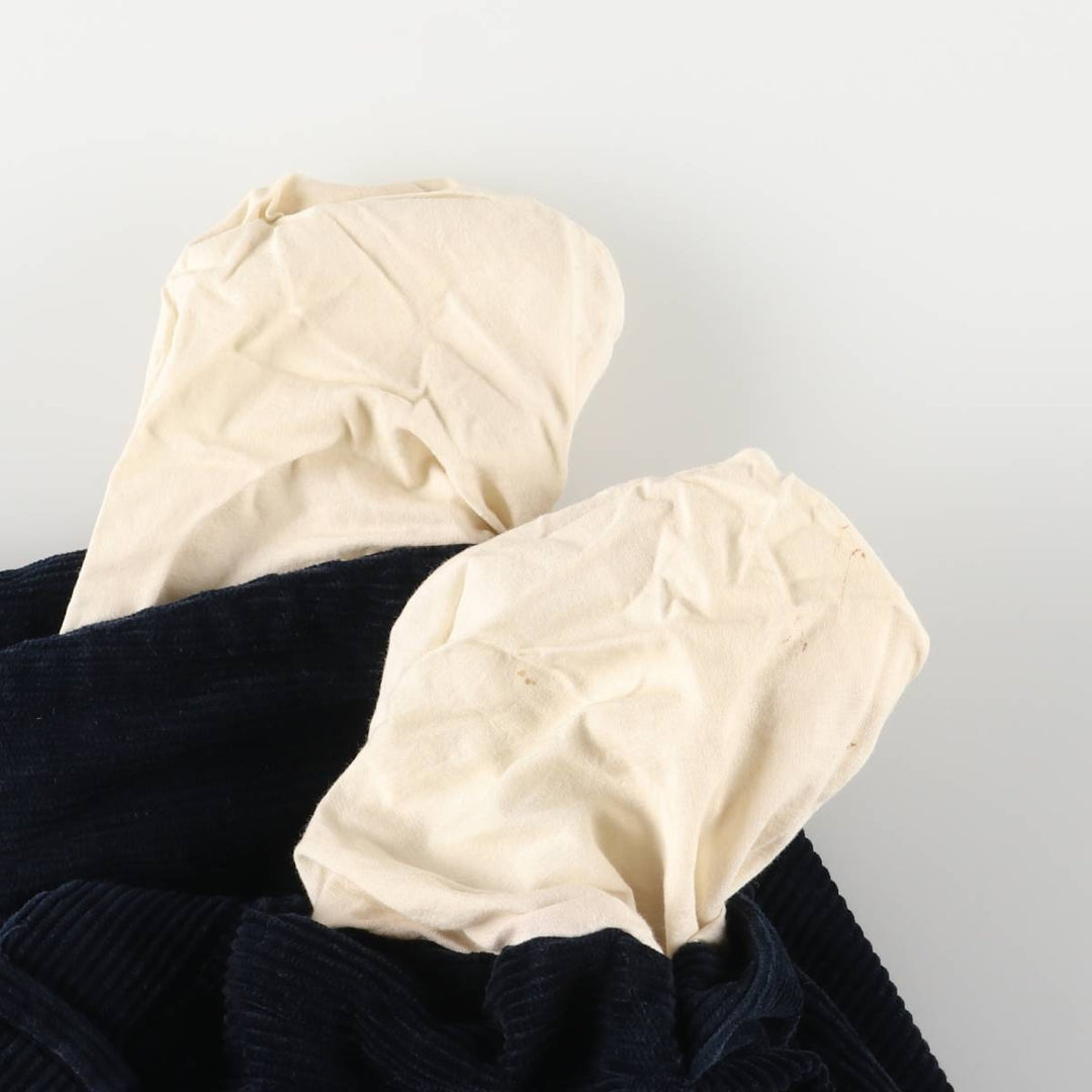 Tailor and Son Two-pleat Corduroy Pants, Made in Italy, Men's, Size W33 cotton navy blue type Vintage Second Hand