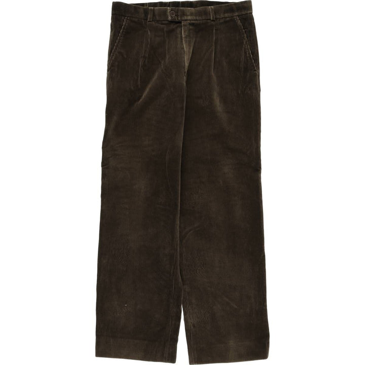 Lacoste One-Tuck Corduroy Pants, Men's, Size 34 cotton brown type Vintage Second Hand