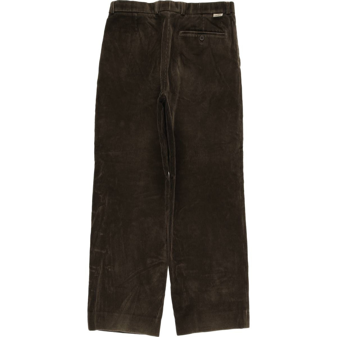 Lacoste One-Tuck Corduroy Pants, Men's, Size 34 cotton brown type Vintage Second Hand