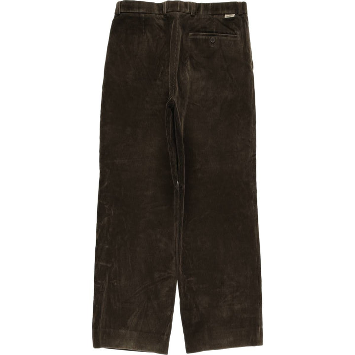 Lacoste One-Tuck Corduroy Pants, Men's, Size 34 cotton brown type Vintage Second Hand