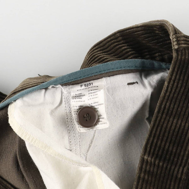 Lacoste One-Tuck Corduroy Pants, Men's, Size 34 cotton brown type Vintage Second Hand