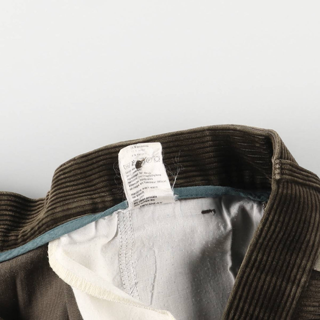 Lacoste One-Tuck Corduroy Pants, Men's, Size 34 cotton brown type Vintage Second Hand