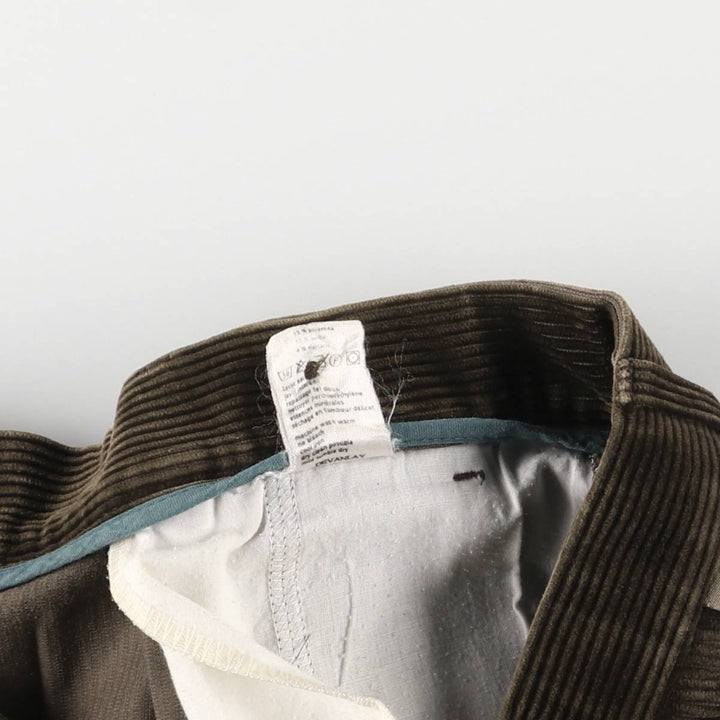 Lacoste One-Tuck Corduroy Pants, Men's, Size 34 cotton brown type Vintage Second Hand