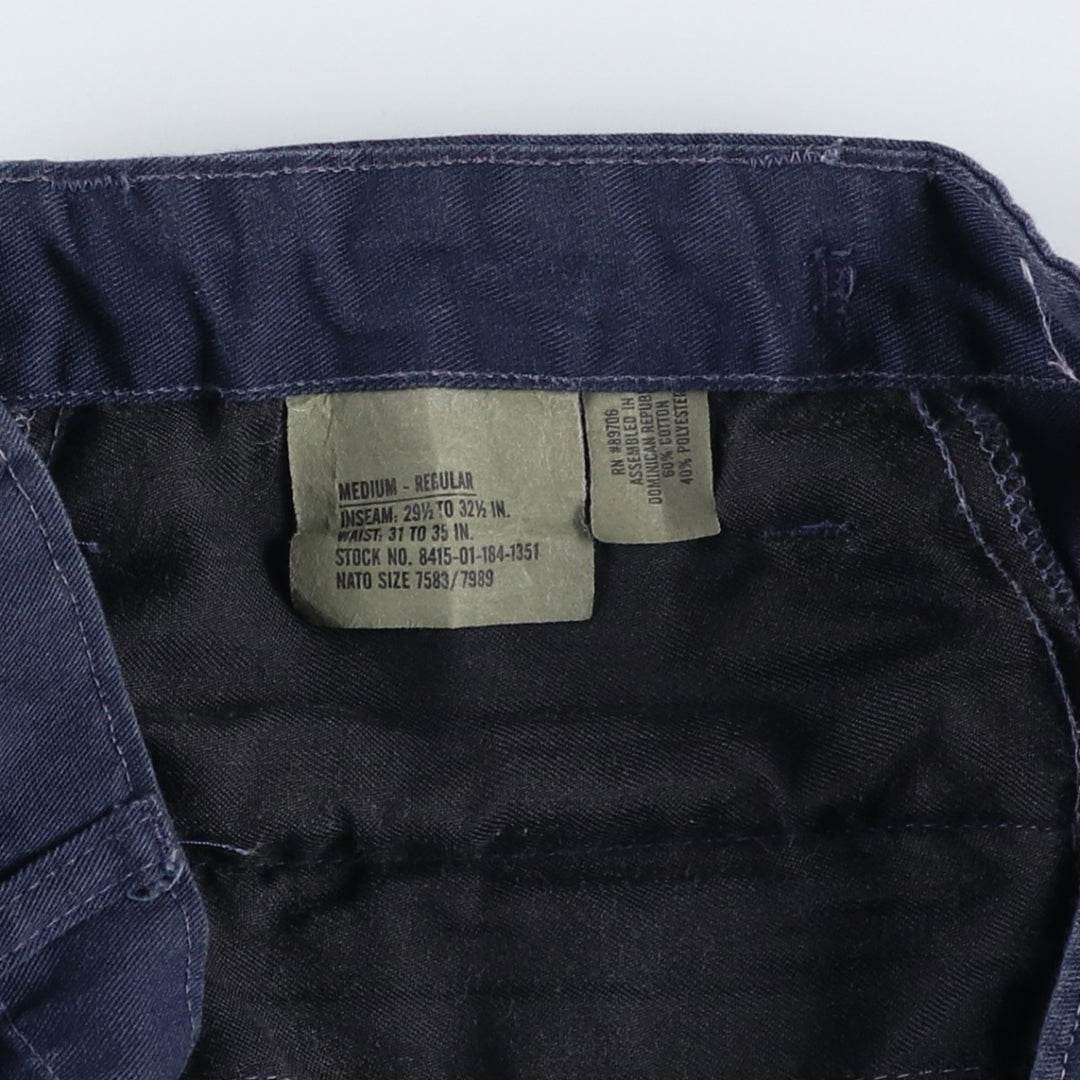90'S Civilian PROPPER Double Knee Military Cargo Pants, Medium-Regular, Men's Size M cotton navy blue type Vintage Second Hand