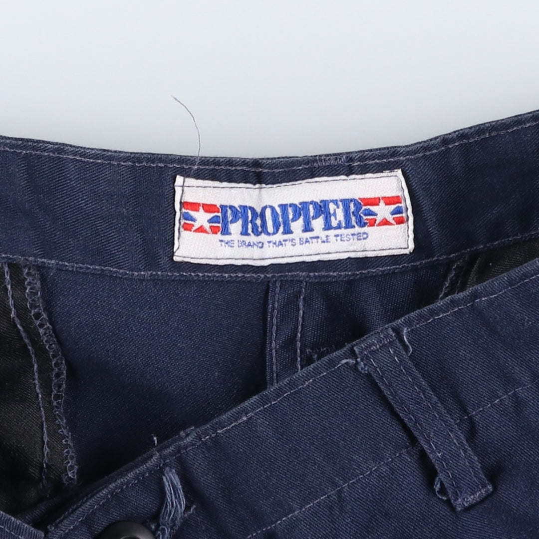 90'S Civilian PROPPER Double Knee Military Cargo Pants, Medium-Regular, Men's Size M cotton navy blue type Vintage Second Hand