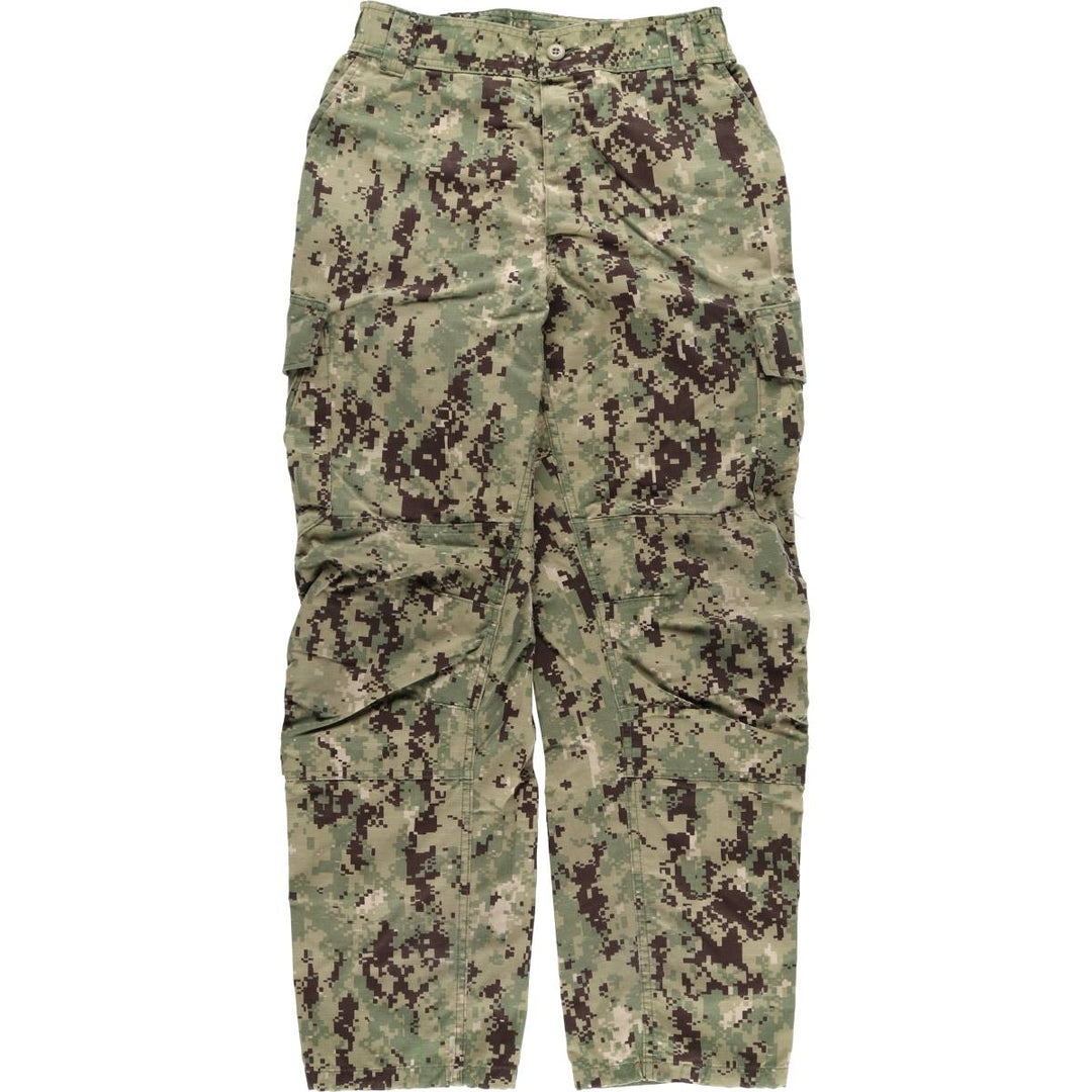 Authentic US Navy Camouflage Pattern Digital Camo Ripstop Cargo Pants, Made in USA, Men's Size W32 Nylon Khaki type sage green Vintage Second Hand