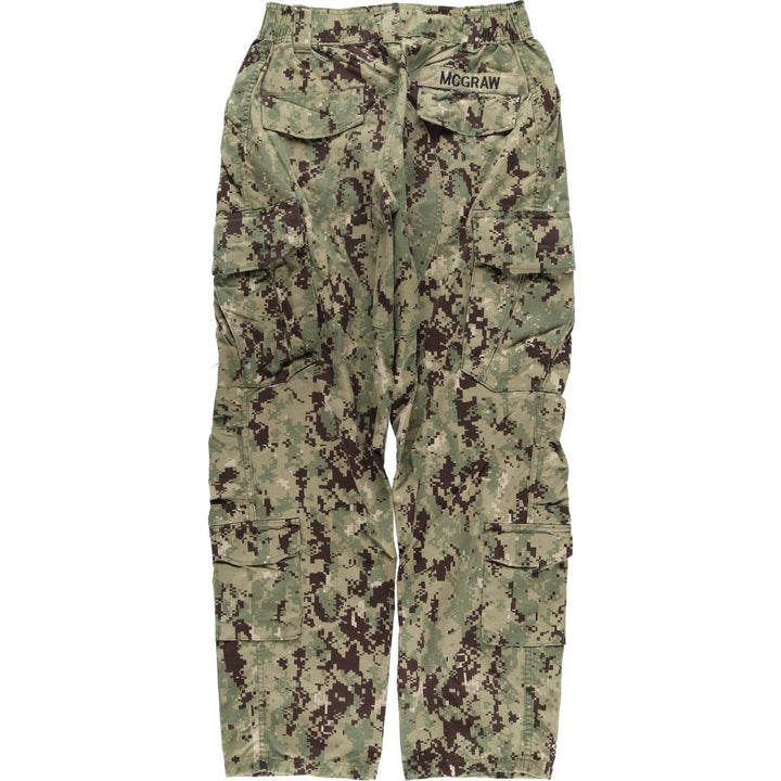 Authentic US Navy Camouflage Pattern Digital Camo Ripstop Cargo Pants, Made in USA, Men's Size W32 Nylon Khaki type sage green Vintage Second Hand