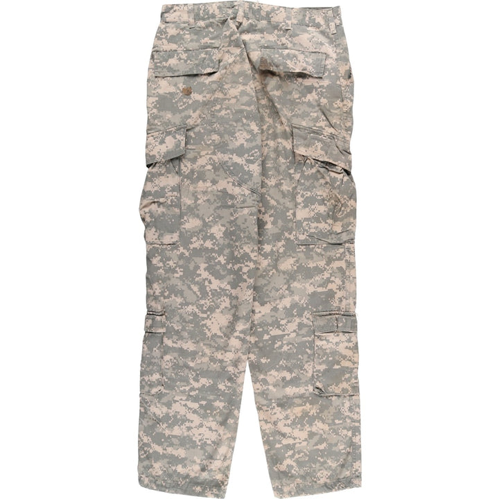 00'S US military genuine camouflage pattern ACU digital camo ripstop military cargo pants combat pants made in USA men's size M cotton Khaki type Vintage Second Hand