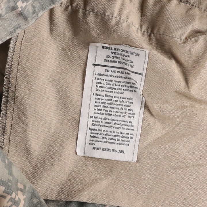 00'S US military genuine camouflage pattern ACU digital camo ripstop military cargo pants combat pants made in USA men's size M cotton Khaki type Vintage Second Hand