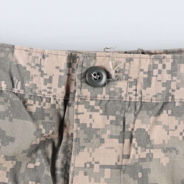 00'S US military genuine camouflage pattern ACU digital camo ripstop military cargo pants combat pants made in USA men's size M cotton Khaki type Vintage Second Hand