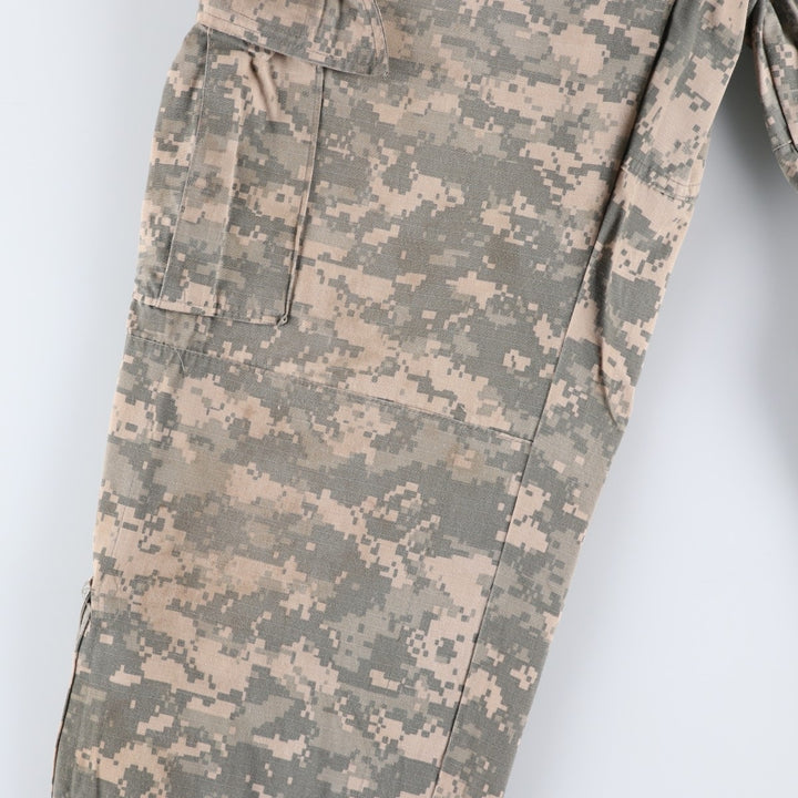 00'S US military genuine camouflage pattern ACU digital camo ripstop military cargo pants combat pants made in USA men's size M cotton Khaki type Vintage Second Hand