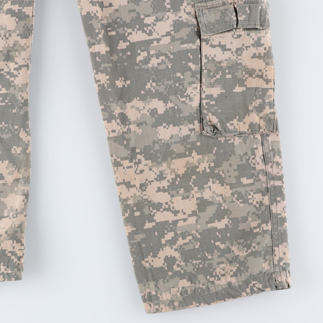 00'S US military genuine camouflage pattern ACU digital camo ripstop military cargo pants combat pants made in USA men's size M cotton Khaki type Vintage Second Hand