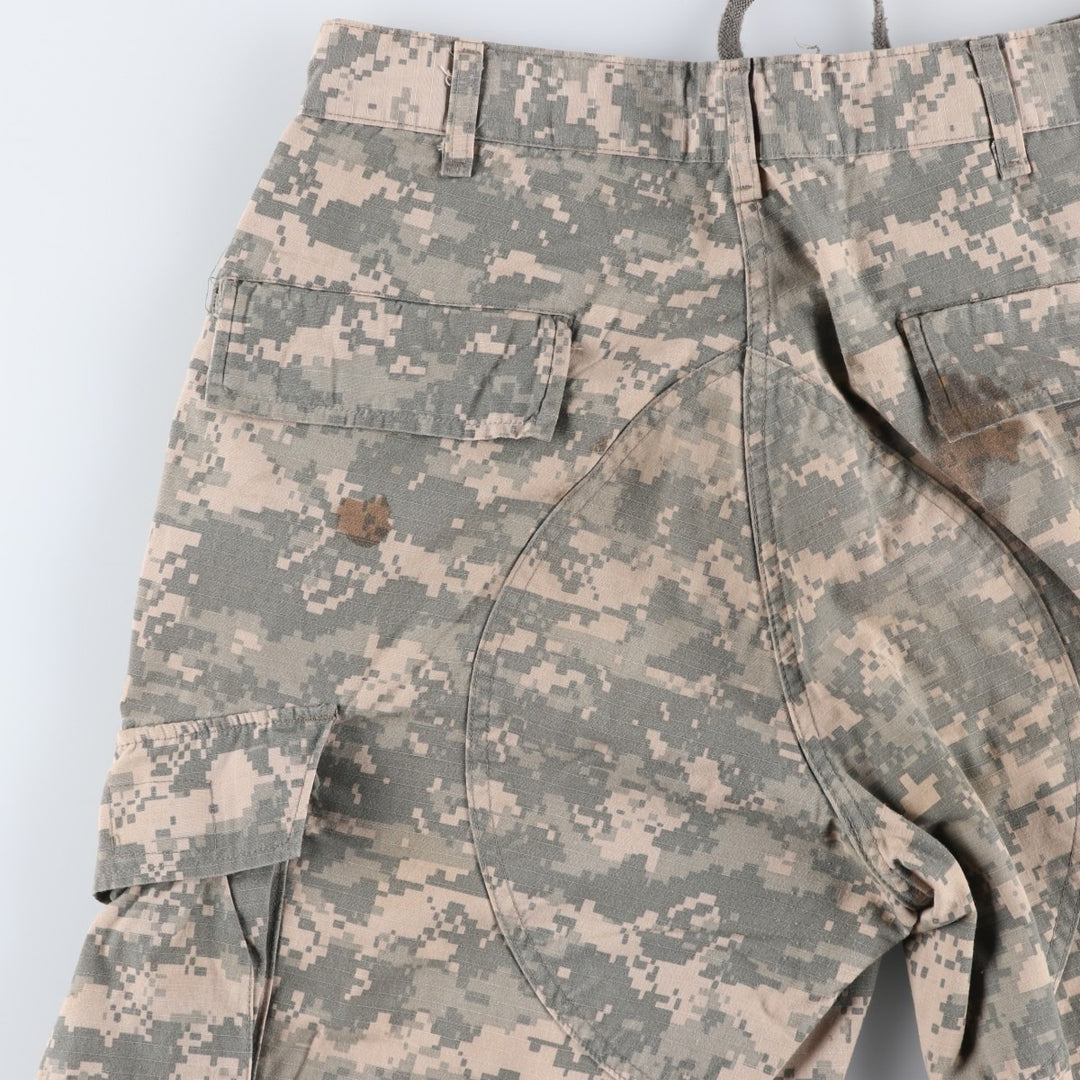 00'S US military genuine camouflage pattern ACU digital camo ripstop military cargo pants combat pants made in USA men's size M cotton Khaki type Vintage Second Hand