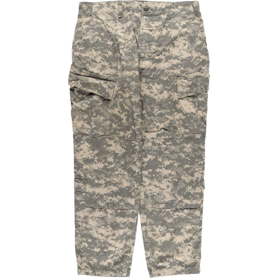 Authentic US Army Digital Camo Pattern ACU Ripstop Military Cargo Pants, Made in USA, Men's Size L cotton Khaki type sage green Vintage Second Hand