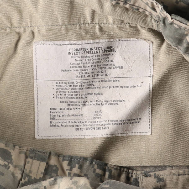 Authentic US Army Digital Camo Pattern ACU Ripstop Military Cargo Pants, Made in USA, Men's Size L cotton Khaki type sage green Vintage Second Hand