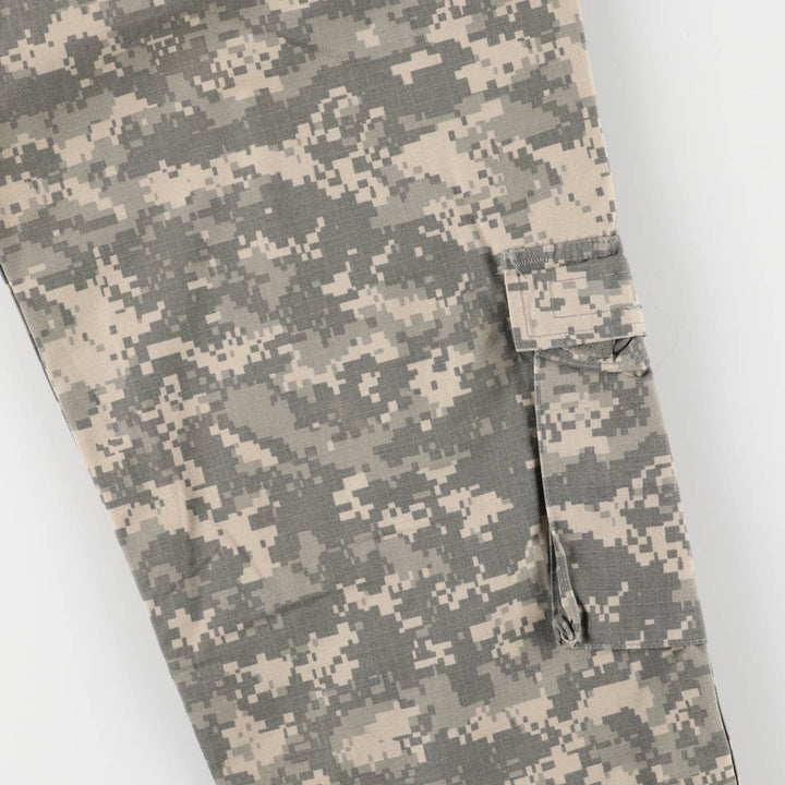Authentic US Army Digital Camo Pattern ACU Ripstop Military Cargo Pants, Made in USA, Men's Size L cotton Khaki type sage green Vintage Second Hand