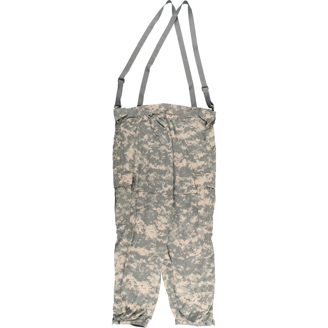 Oversized, authentic US military ECWCS Gen3 Level 5 Camouflage Pattern ACU Digital Camo Softshell Pants, Made in USA, Men's Size LR (equivalent to W41). Nylon Khaki type sage green Vintage Second Hand