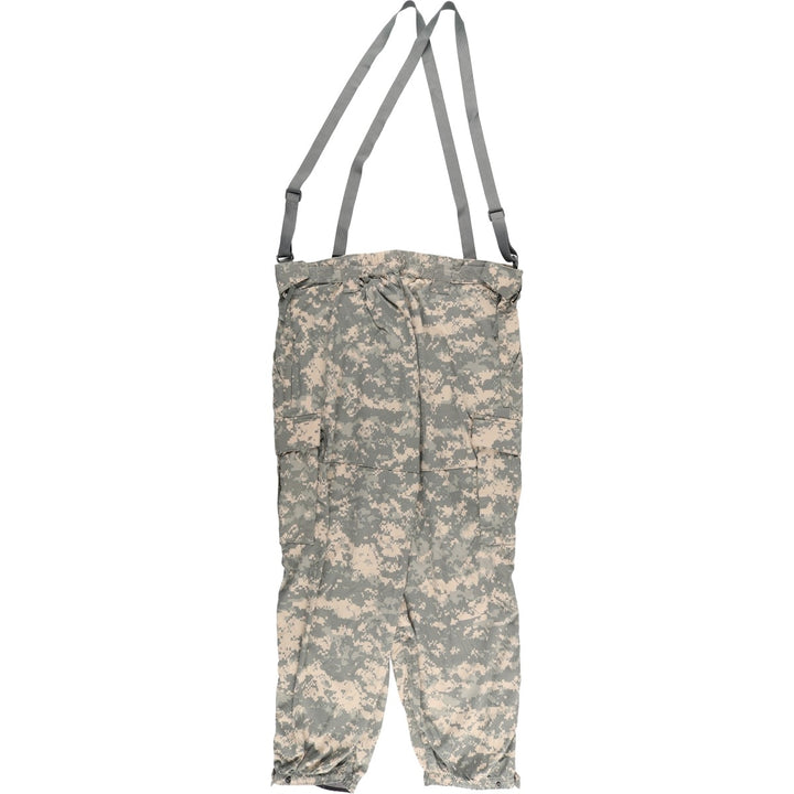 Oversized, authentic US military ECWCS Gen3 Level 5 Camouflage Pattern ACU Digital Camo Softshell Pants, Made in USA, Men's Size LR (equivalent to W41). Nylon Khaki type sage green Vintage Second Hand