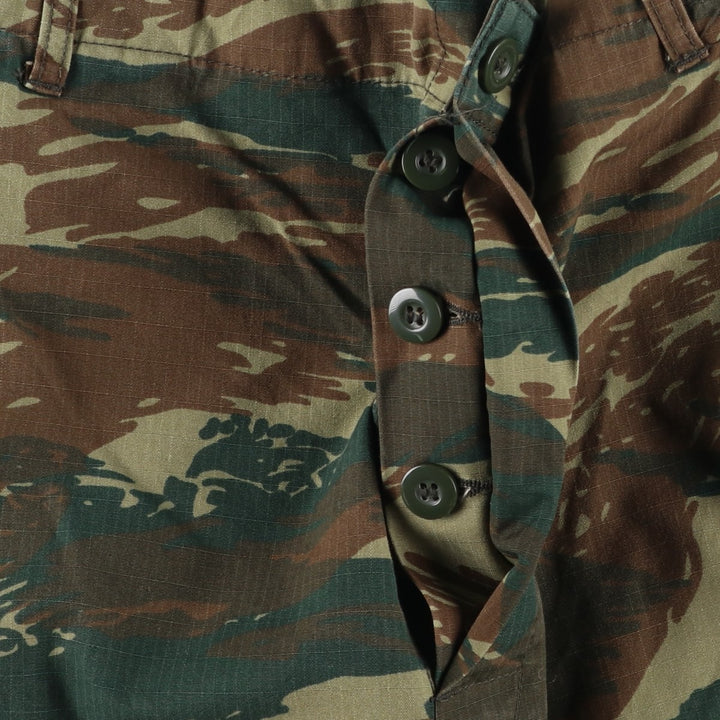 Greek Army Camouflage Pattern Lizard Camo Ripstop Military Cargo Pants, Combat Pants, Men's, Size W35 cotton Khaki type sage green Vintage Second Hand