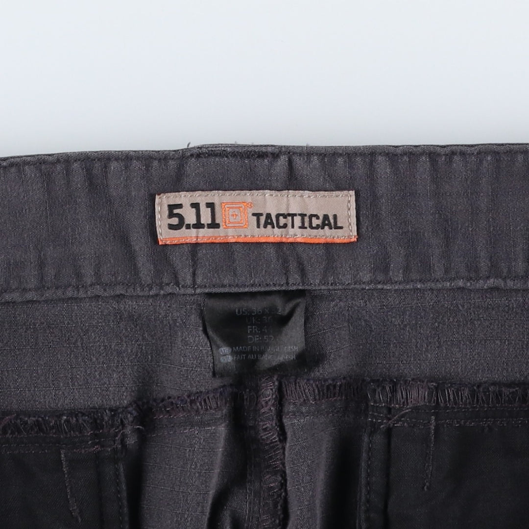 5.11 Tactical Series Double Knee Ripstop Military Cargo Pants, Men's Size W36 (civilian product) polyester black type Vintage Second Hand