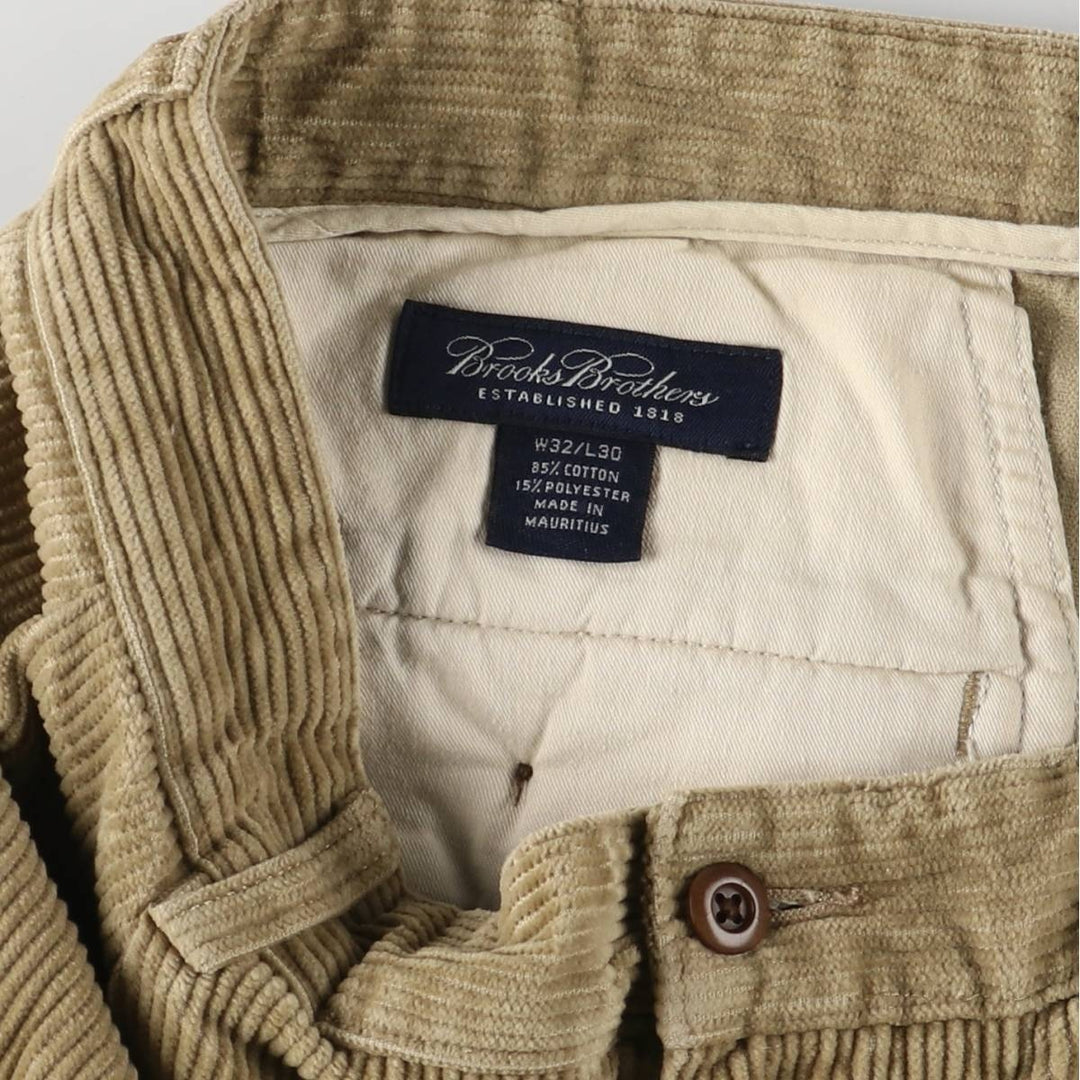Brooks Brothers ESTABLISHED 1818 Two-pleat Corduroy Pants, Men's, Size W32 cotton Beige type Vintage Second Hand