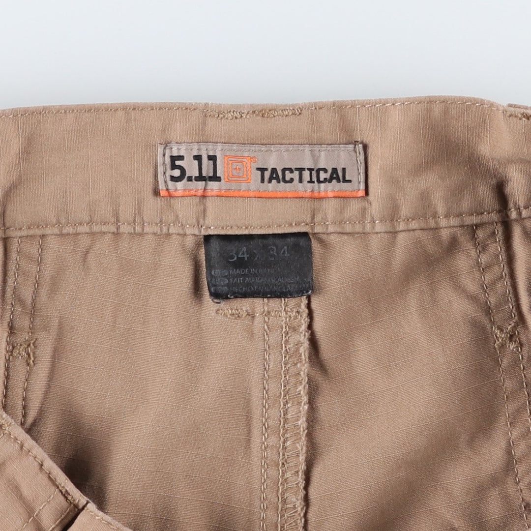 5.11 Tactical Series Double Knee Ripstop Military Cargo Pants, Men's, Size W35 (civilian product) unclear beige type brown Vintage Second Hand