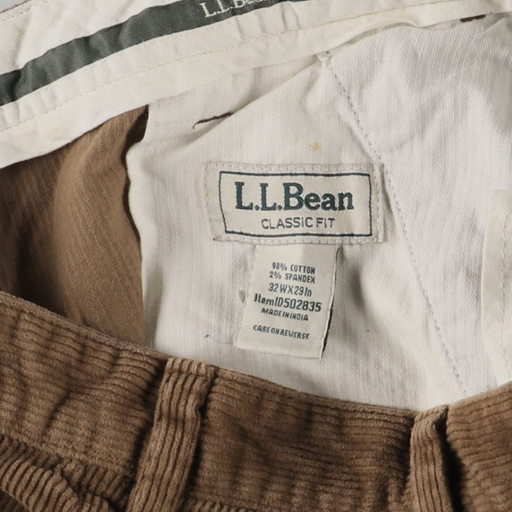 LLBean Classic Fit Corduroy Pants, Men's, Size W33 cotton brown type Vintage Second Hand