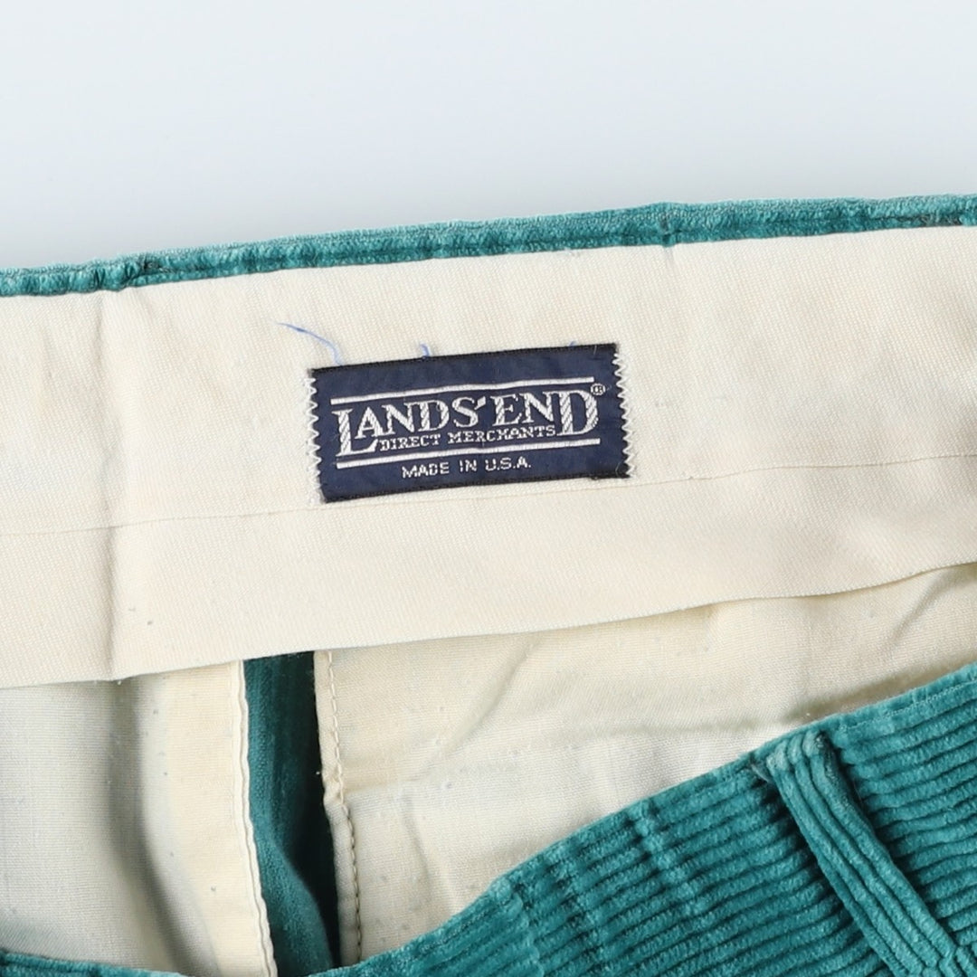 Vintage 80s-90'S LANDS'END corduroy pants, made in the USA, men's size W34. unclear Emerald green Vintage Second Hand