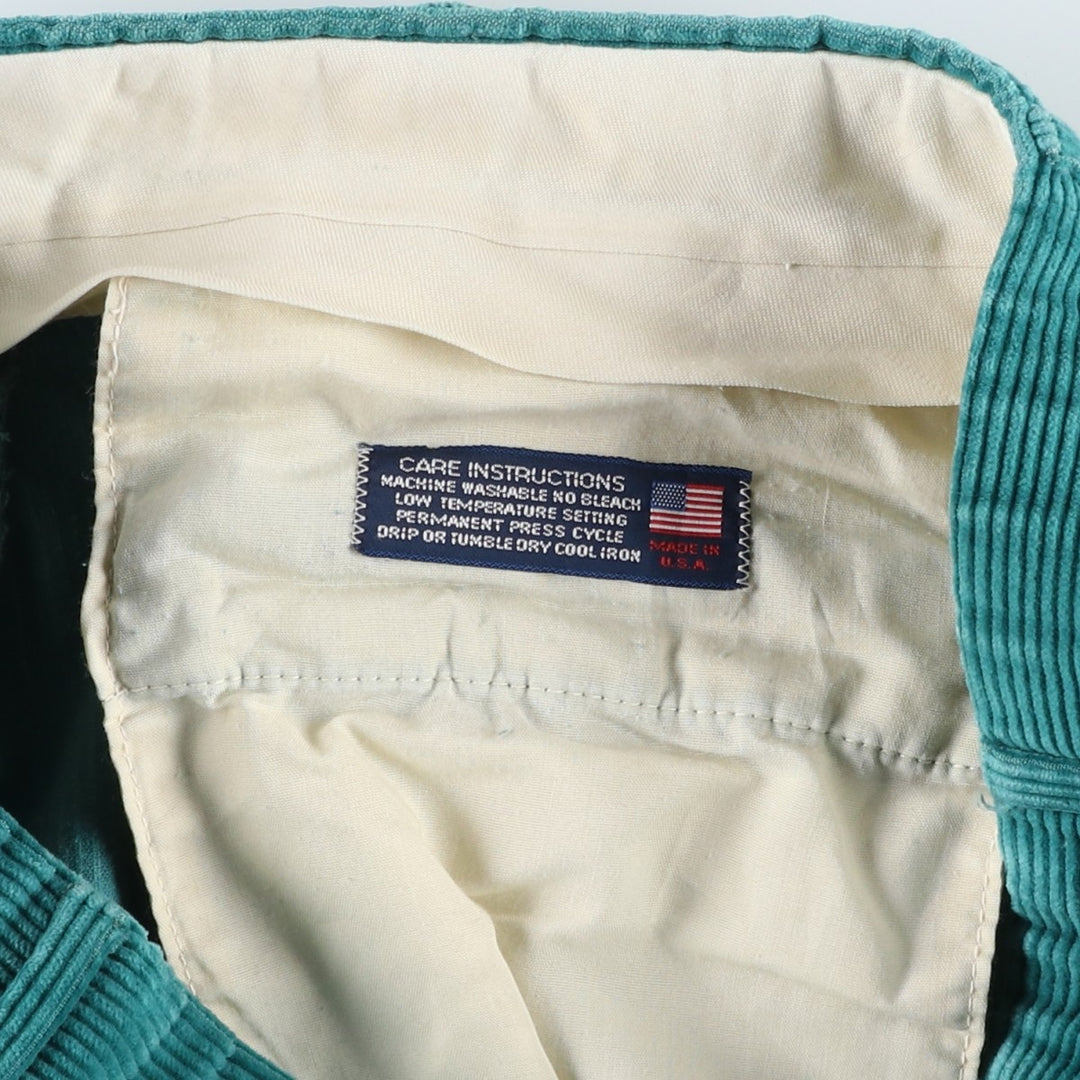Vintage 80s-90'S LANDS'END corduroy pants, made in the USA, men's size W34. unclear Emerald green Vintage Second Hand