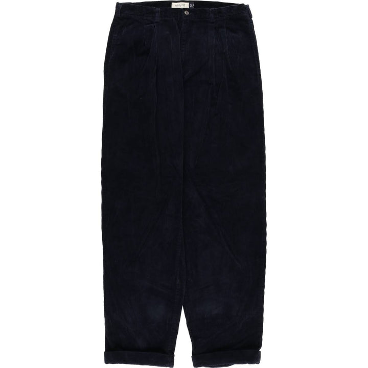 90'S GAP EASY FIT Old Gap Two-pleat Corduroy Pants Men's Size 36 (Vintage) cotton navy blue type Vintage Second Hand
