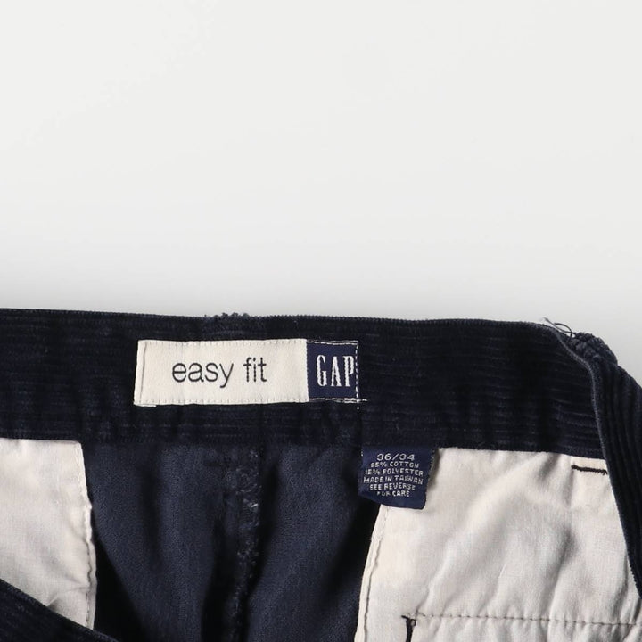 90'S GAP EASY FIT Old Gap Two-pleat Corduroy Pants Men's Size 36 (Vintage) cotton navy blue type Vintage Second Hand
