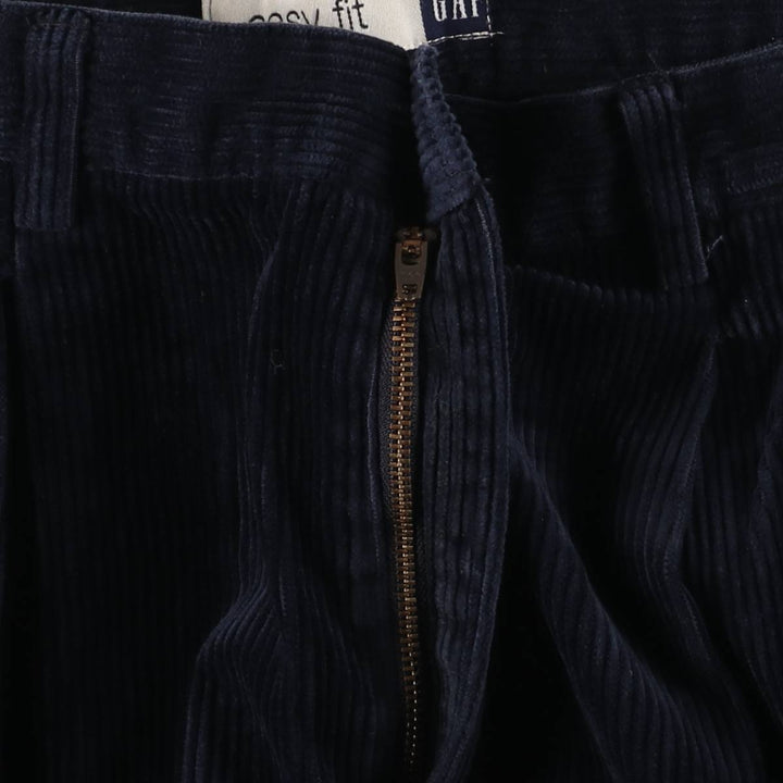 90'S GAP EASY FIT Old Gap Two-pleat Corduroy Pants Men's Size 36 (Vintage) cotton navy blue type Vintage Second Hand