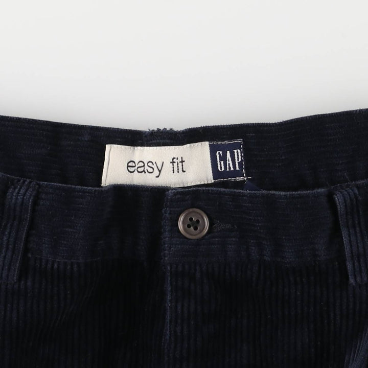 90'S GAP EASY FIT Old Gap Two-pleat Corduroy Pants Men's Size 36 (Vintage) cotton navy blue type Vintage Second Hand
