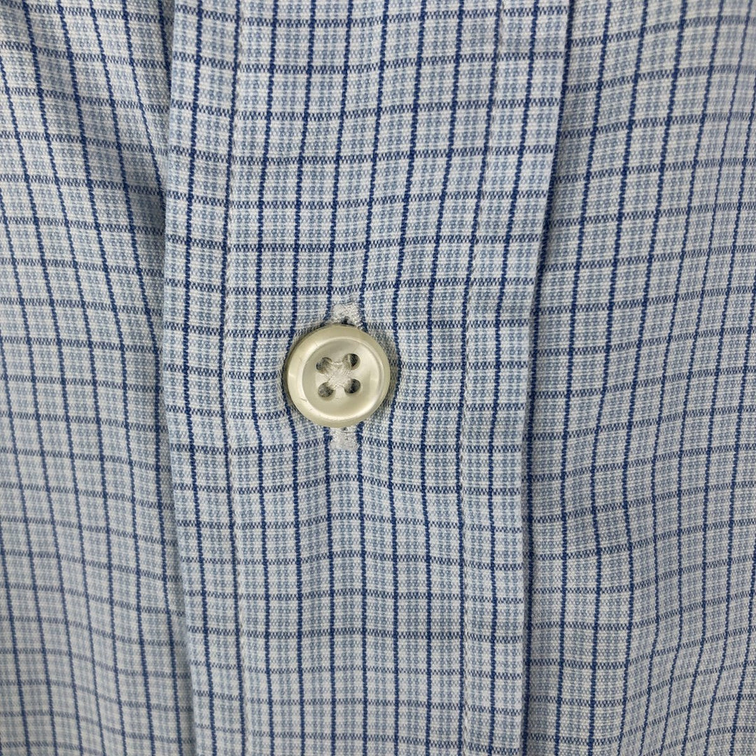 Ralph Lauren BLAKE long-sleeved button-down check shirt, men's size XL cotton Navy blue Vintage Second Hand
