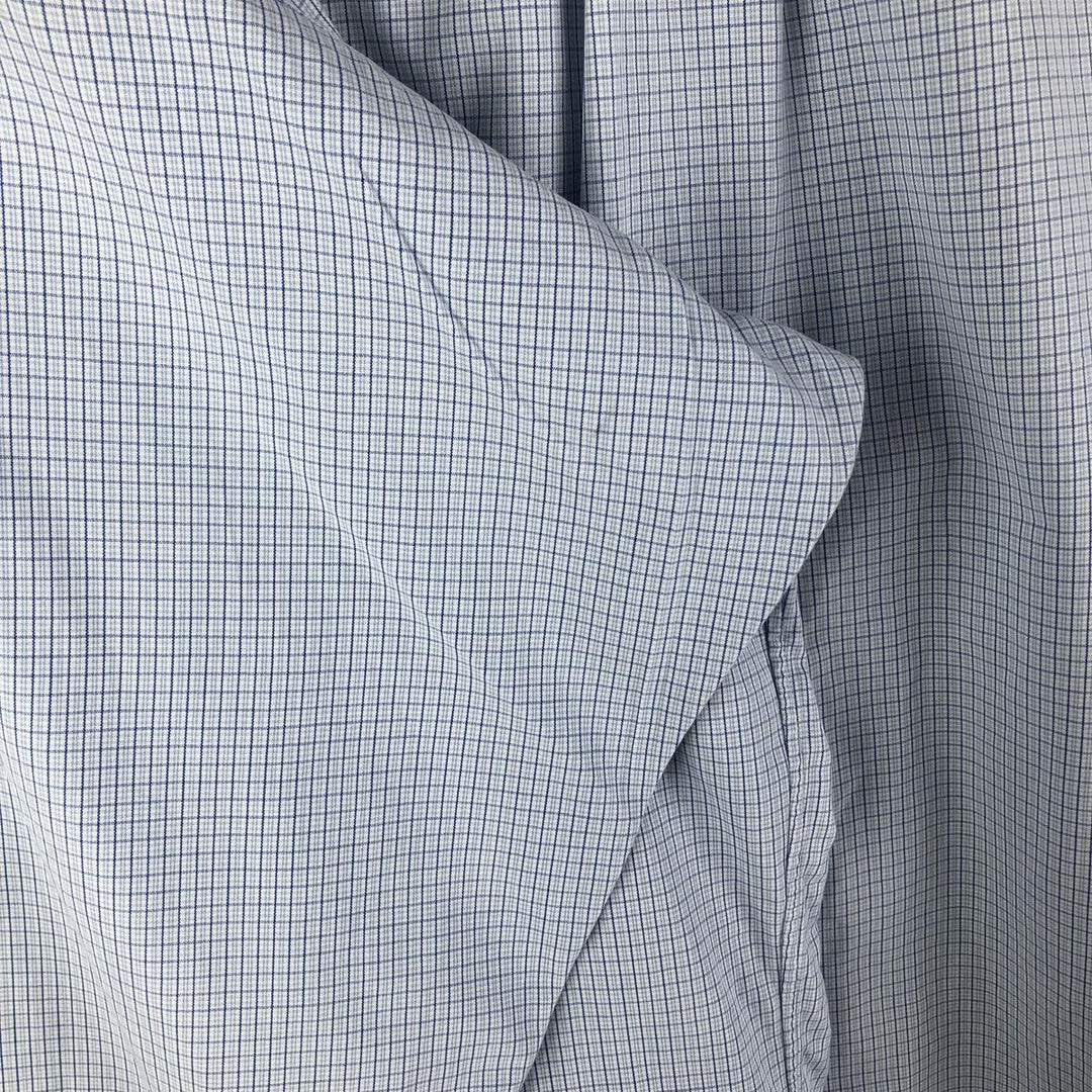 Ralph Lauren BLAKE long-sleeved button-down check shirt, men's size XL cotton Navy blue Vintage Second Hand