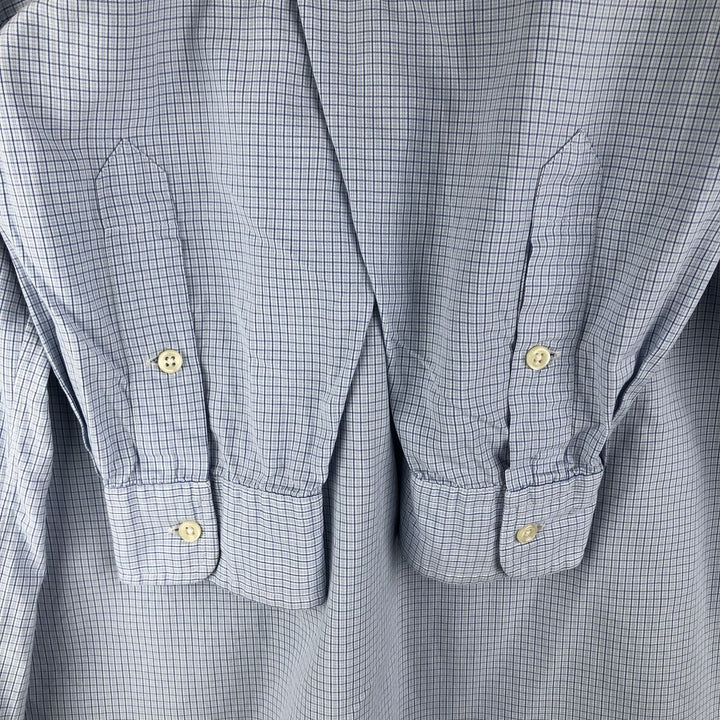 Ralph Lauren BLAKE long-sleeved button-down check shirt, men's size XL cotton Navy blue Vintage Second Hand