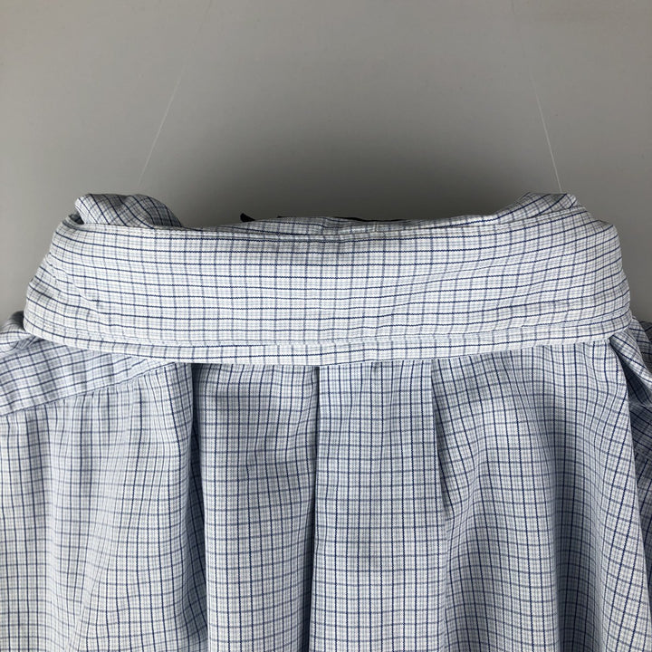 Ralph Lauren BLAKE long-sleeved button-down check shirt, men's size XL cotton Navy blue Vintage Second Hand