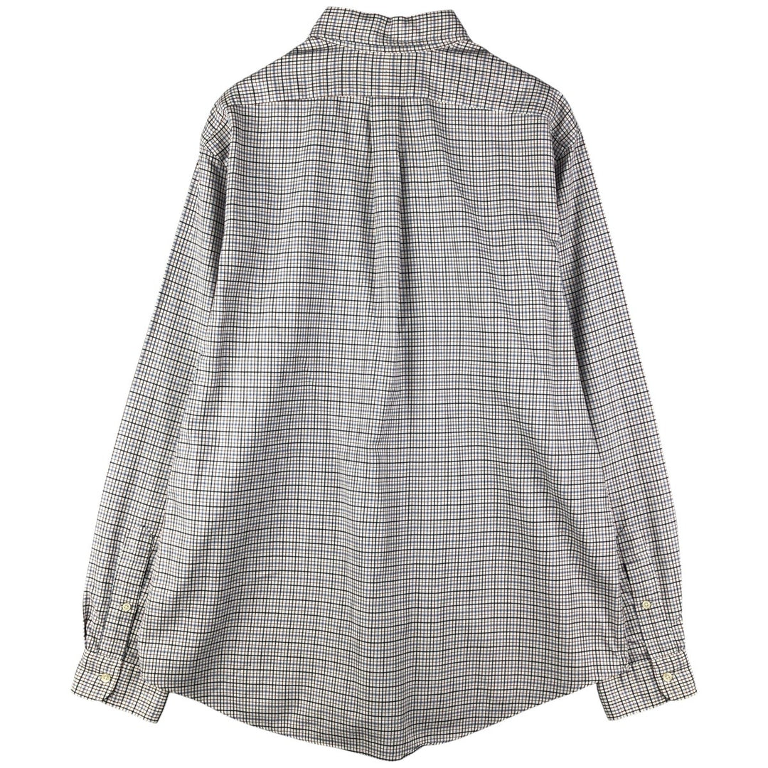 Ralph Lauren CUSTOM FIT long sleeve button down check shirt men's XL size cotton navy blue type Vintage Second Hand