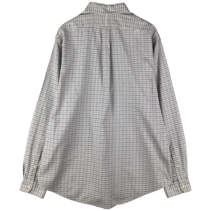 Ralph Lauren CUSTOM FIT long sleeve button down check shirt men's XL size cotton navy blue type Vintage Second Hand